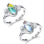 ✨💍 Koop 2 Krijg 1 Gratis 🔥 Geometrische Ovale Maansteen Ring met Zirkonia Accenten – Mystiek. Sprankelend & Tijdloos Elegant! 🌙✨