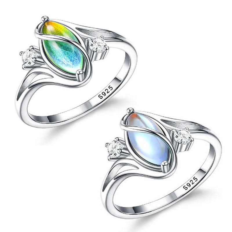 ✨💍 Koop 2 Krijg 1 Gratis 🔥 Geometrische Ovale Maansteen Ring met Zirkonia Accenten – Mystiek. Sprankelend & Tijdloos Elegant! 🌙✨