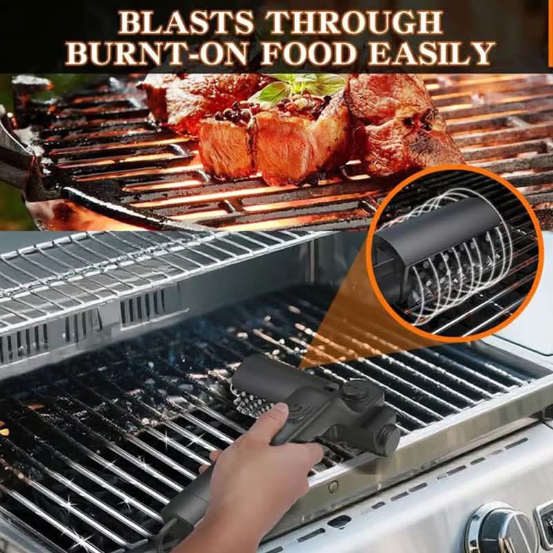 🔥 NU 60% KORTING!🍖 Draadloze elektrische barbecueborstelreiniger – Grondige reiniging. lange steel & oplaadbaar 🔋