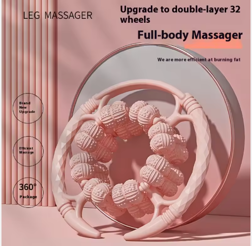 🔥 Volledig omhulde en geüpgrade 32-wiel ring massage roller die de benen klemt om de meridianen te openen. de beenspieren te ontspannen en te stretchen.