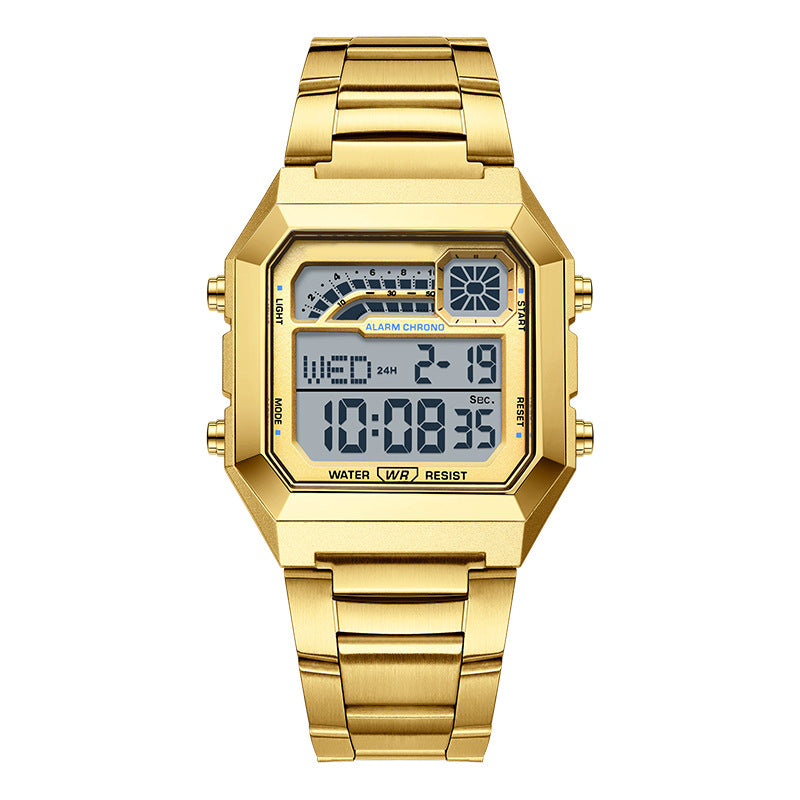 Unisex Vierkante Digitale Horloge met Lichtgevend Display