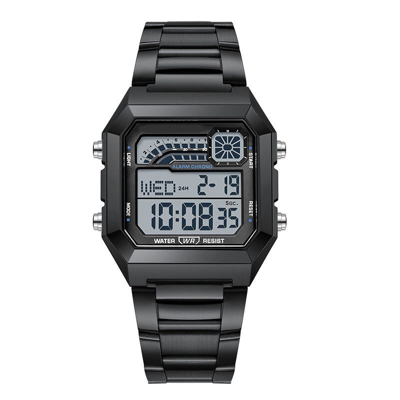 Unisex Vierkante Digitale Horloge met Lichtgevend Display