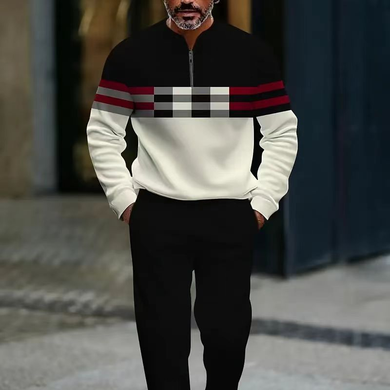 🎁2026 Nieuw binnen 50% KORTING💥 Herenpullover en broekset met grafische print