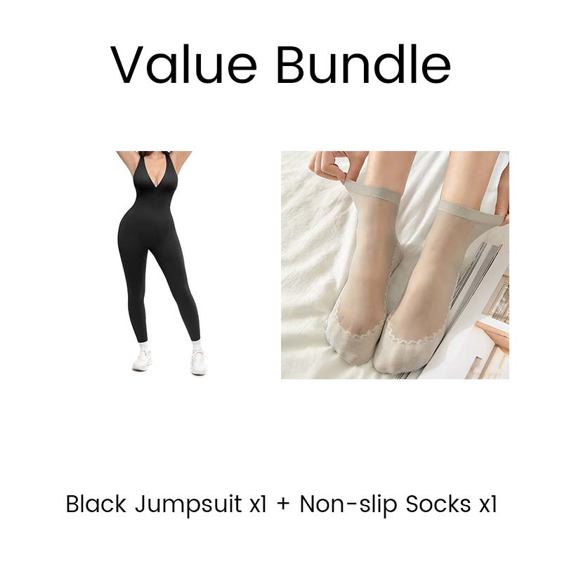 🥳 2026 HOT SALE 🥳💞 50K+ VERKOCHT! 🌸🦋 50% KORTING High-Stretch V-hals Jumpsuit – Comfort de hele dag voor fitness en meer. Ademend. flexibel en moeiteloos chic. Jouw go-to voor beweging. 🧘‍♀️💫