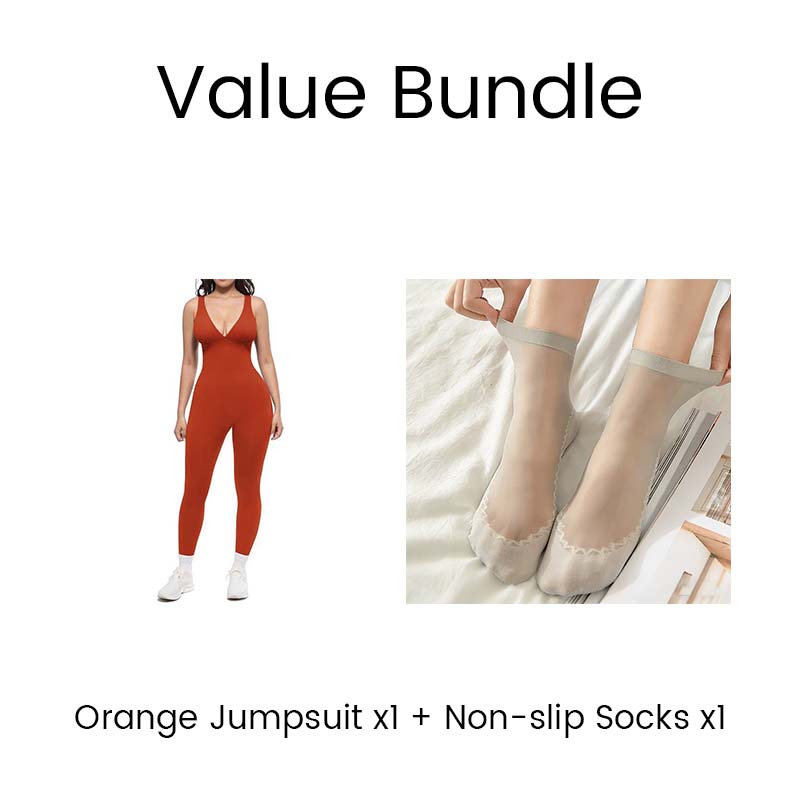 🥳 2026 HOT SALE 🥳💞 50K+ VERKOCHT! 🌸🦋 50% KORTING High-Stretch V-hals Jumpsuit – Comfort de hele dag voor fitness en meer. Ademend. flexibel en moeiteloos chic. Jouw go-to voor beweging. 🧘‍♀️💫