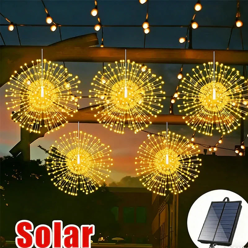 ✨ Zonne-energie Vuurwerk Lichtslinger – Magische Tuinverlichting voor Feesten & Avonden