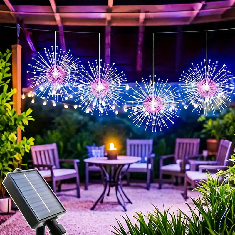✨ Zonne-energie Vuurwerk Lichtslinger – Magische Tuinverlichting voor Feesten & Avonden