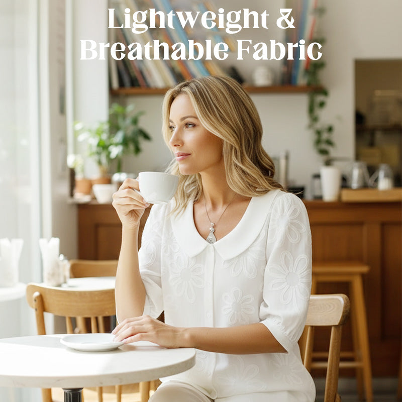 Retro Overhemd met Borduurwerk – Stijlvol. Elegant & Perfect voor Elke Dag🌸3 DAGEN DEAL – 50% KORTING