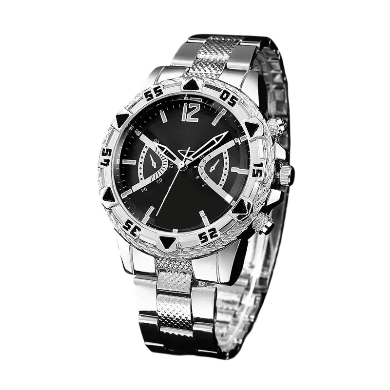 Klassiek herenhorloge van metaal met quartz uurwerk
