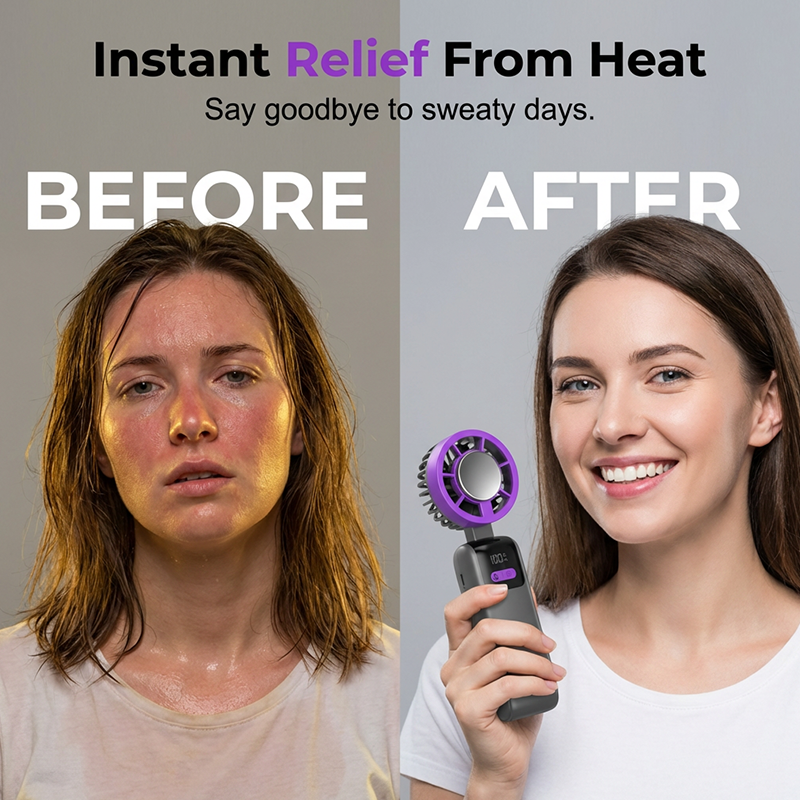 Draagbare handventilator voor verkoeling